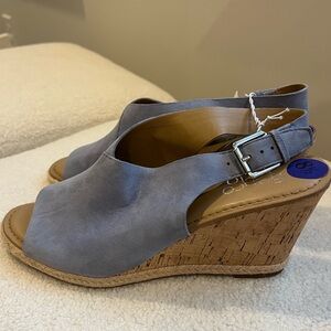 New Franco Sarto Blue Suede Wedge